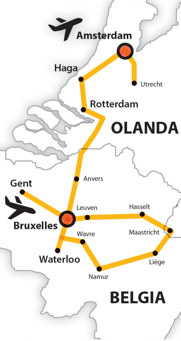 Harta Circuit Marele Tur al Belgiei si Olandei | 7 zile - Avion | 2022