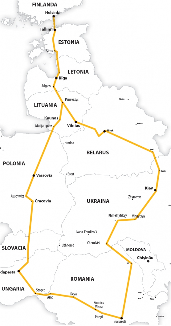 Harta Circuit Tarile Baltice - Belarus - Ucraina | 11 zile - Autocar | 2022