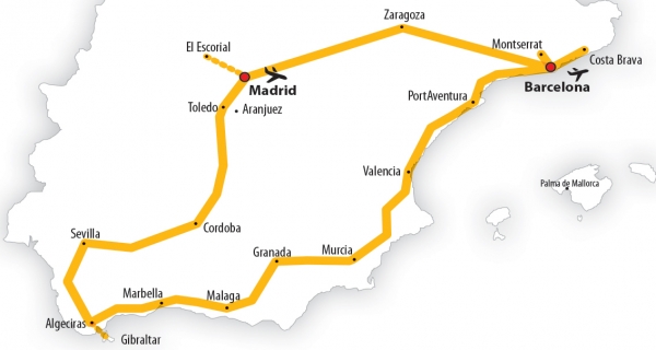Harta Circuit Spania - Andaluzia | 8 zile - Avion | 2022