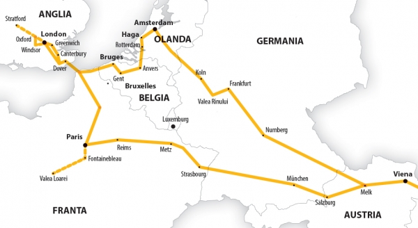 Harta Circuit Anglia - Franta - Benelux  | 14 zile - Autocar | 2022