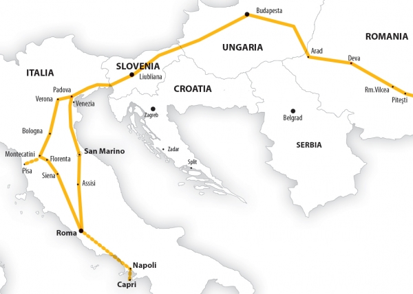 Harta Circuit Italia si Insula Capri | 10 zile - Autocar | 2022