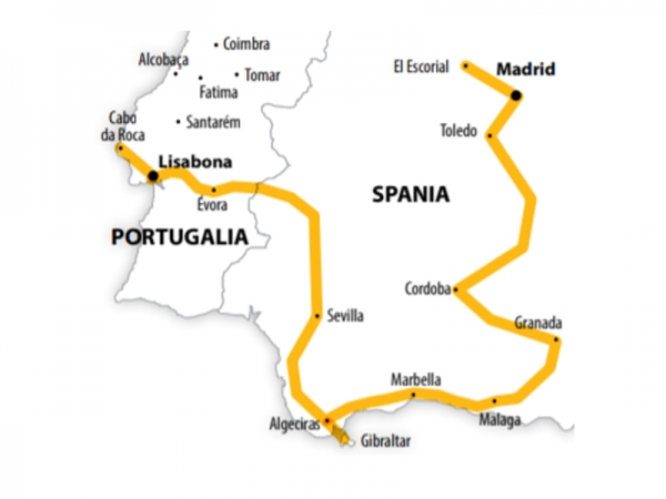 Harta Circuit Portugalia - Andaluzia | 8 zile - Avion | 2020