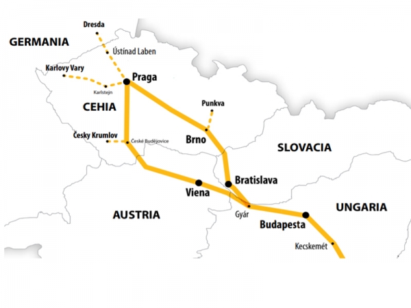 Harta Circuit Viena - Praga - Castelele Boemiei | 8 zile - Autocar | 2020 (Hotel 3*) 