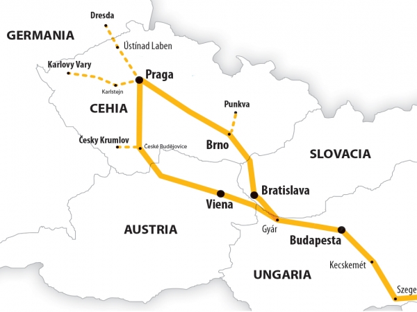 Harta Circuit Viena - Praga - Castelele Boemiei | 8 zile - Autocar | 2022
