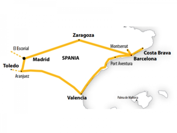 Harta  Circuit Spania Clasica | 13 zile - Autocar | 2021