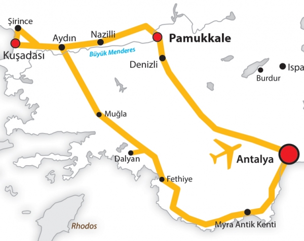 Harta Circuit Pamukkale - Efes | 8 zile - Avion | 2022