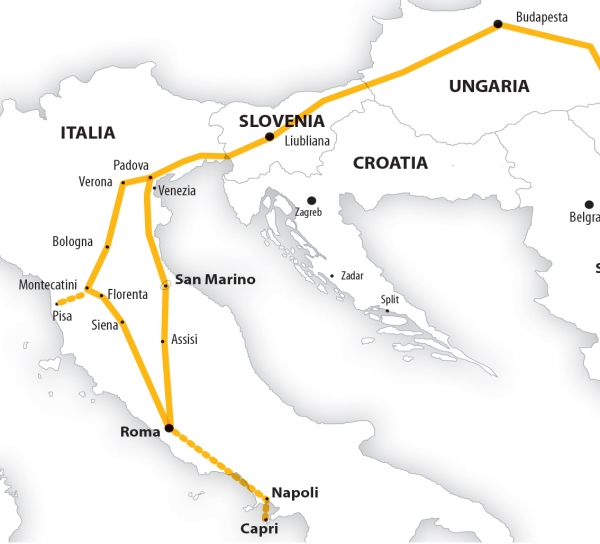 Harta Circuit Italia - Marile Lacuri - Coasta de Azur - Insula Capri | 13 zile - Autocar | 2022