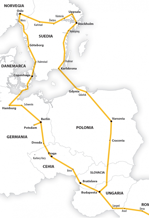 Harta Circuit Tarile Nordice - Germania | 13 zile - Autocar | 2022