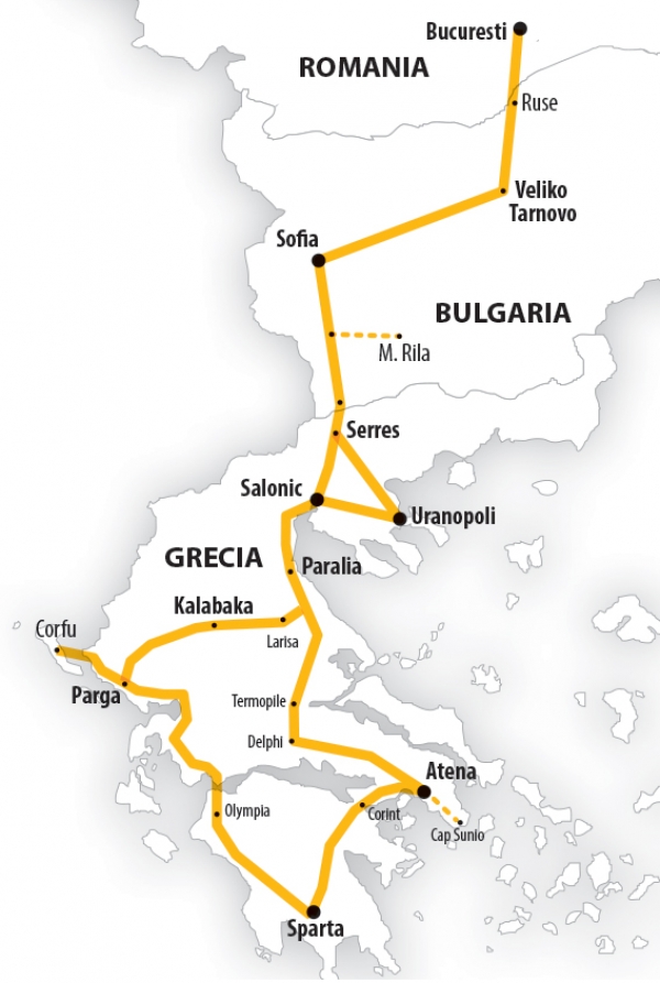 Harta Circuit Grecia Clasica si Insula Corfu | 10 zile - Autocar | 2022